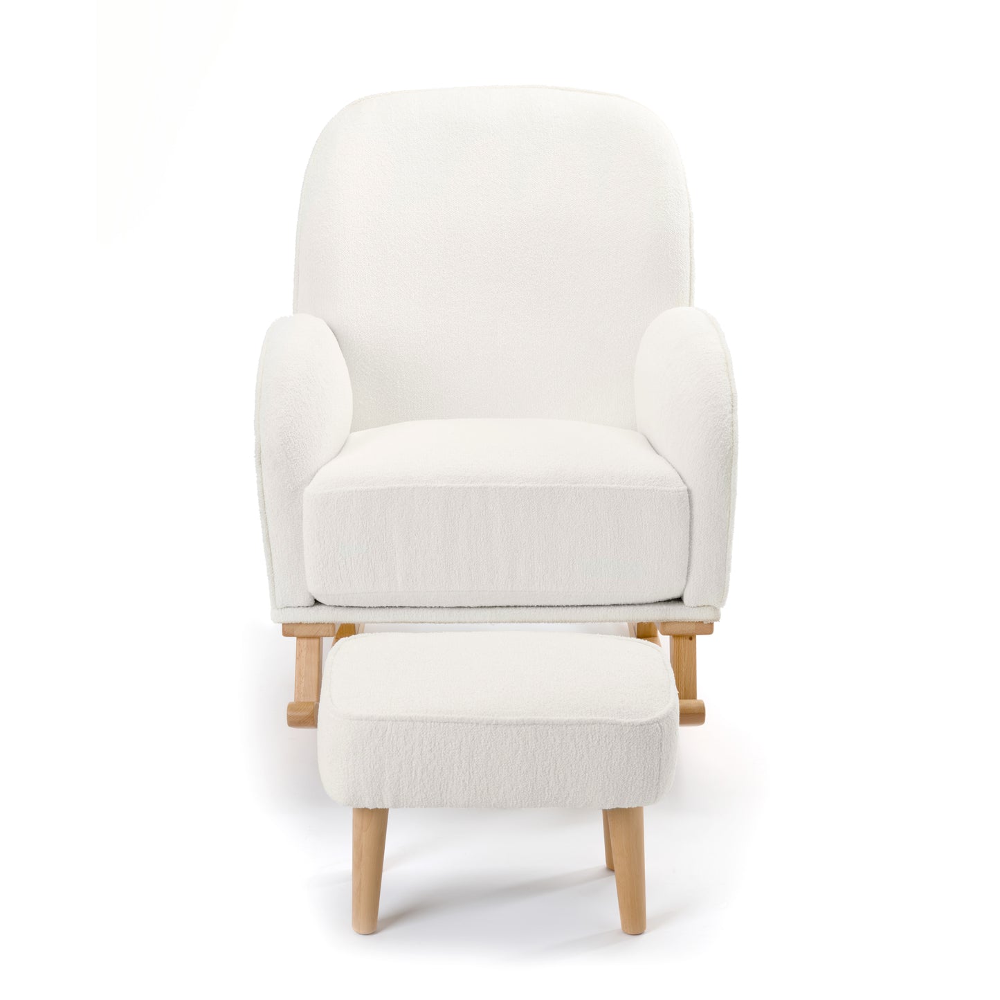 Babymore Freya Nursing Chair with Stool - Off White Bouclé 2670029