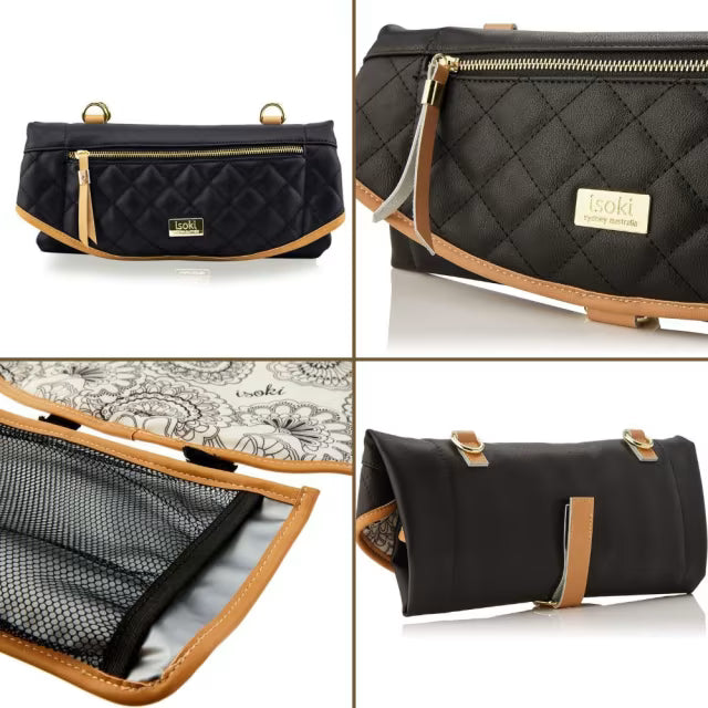 ISOKI ADELAIDE CHANGE MAT PURSE BLACK/TAN QLTD 117967