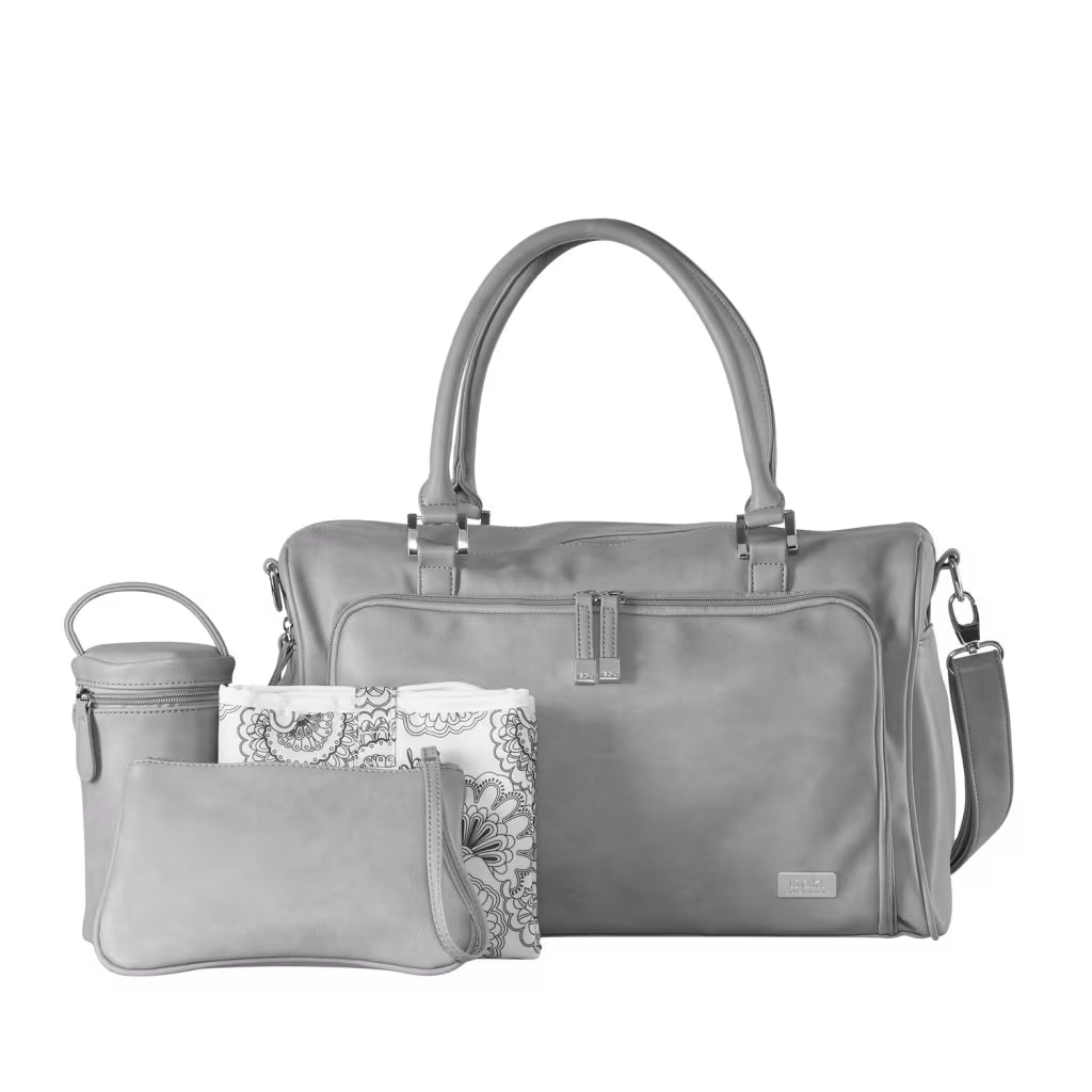 ISOKI DOUBLE ZIP SATCHEL PORTSEA LT GREY 112942