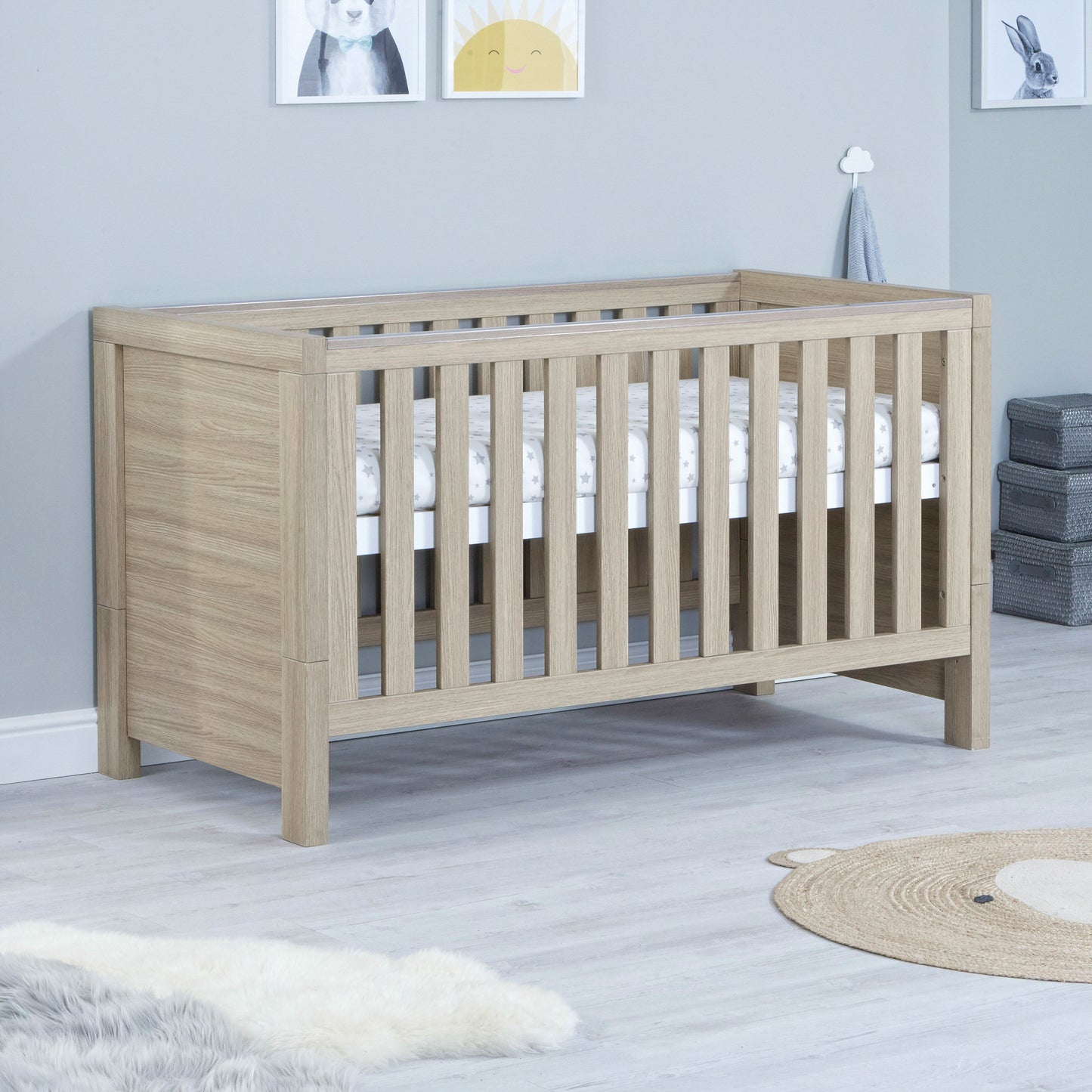 Babymore Luno 3 Piece Nursery Room Set - Oak 26LORS3