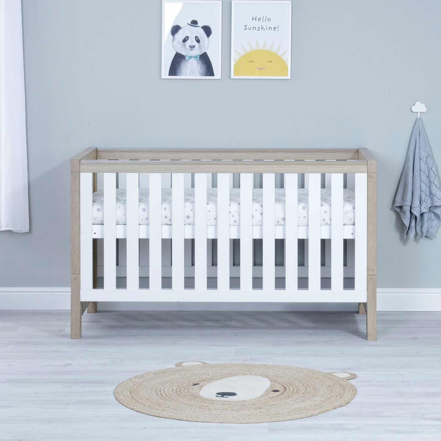 Babymore Luno 3 Piece Nursery Room Set - Oak White 26LWRS3