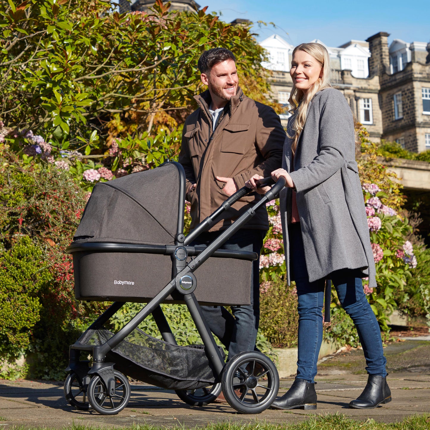 Babymore Memore V2 Pram Pushchair 11 Piece - Black 2680554-10
