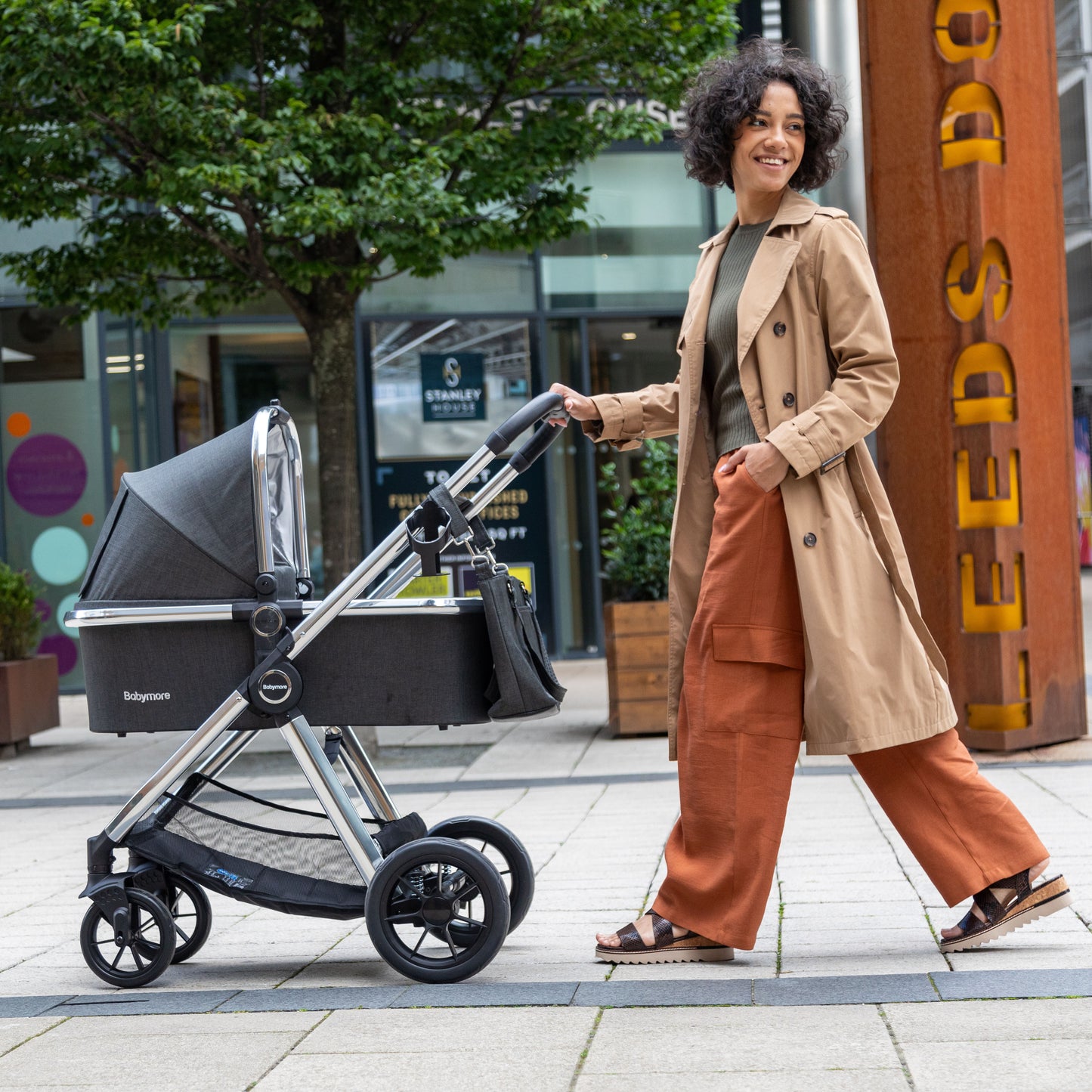Babymore Memore V2 Pram Pushchair 11 Piece - Chrome 2680550-10