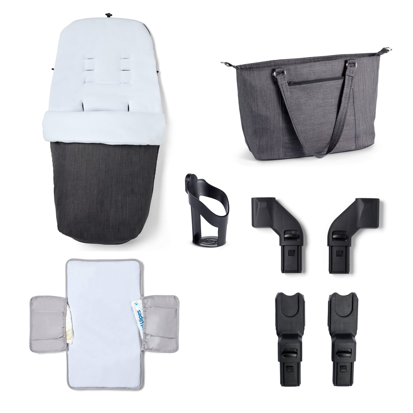 Babymore Memore V2 Pram Pushchair 11 Piece - Chrome 2680550-10
