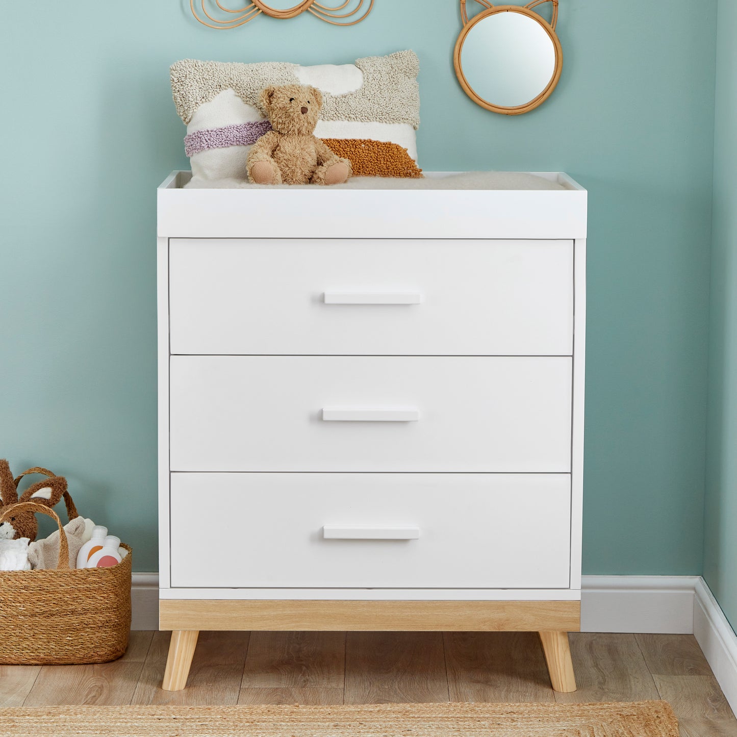 Babymore Mona 3 Piece Nursery Room Set - White 26MWWRS3