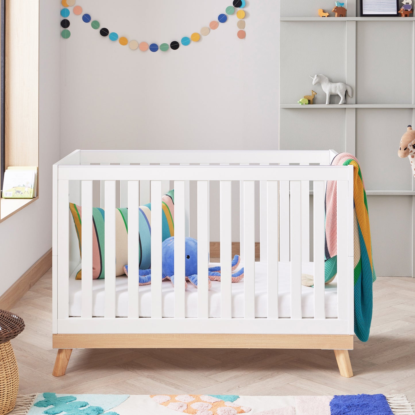 Babymore Mona Mini 3 Piece Nursery Room Set - White 26MMWWRS3