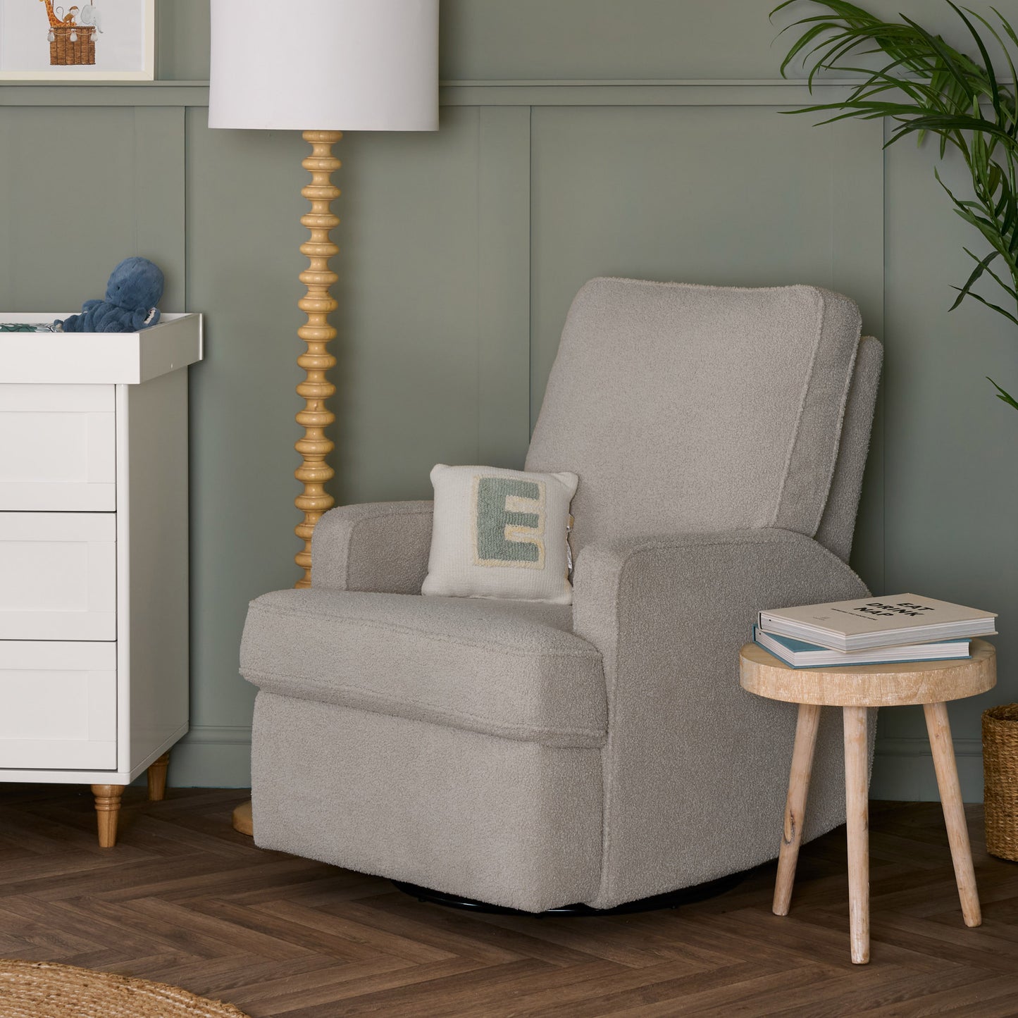 Obaby Madison Swivel Glider Recliner Chair - Teddy Truffle 22OB3612