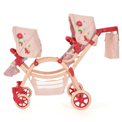 Roma RHS Twin Dolls Pram - Flora RTDP-RHS-FL