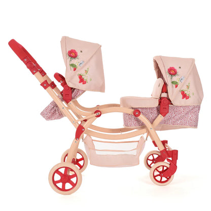 Roma RHS Twin Dolls Pram - Flora RTDP-RHS-FL