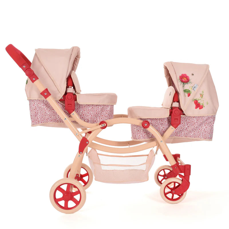 Roma RHS Twin Dolls Pram - Flora RTDP-RHS-FL