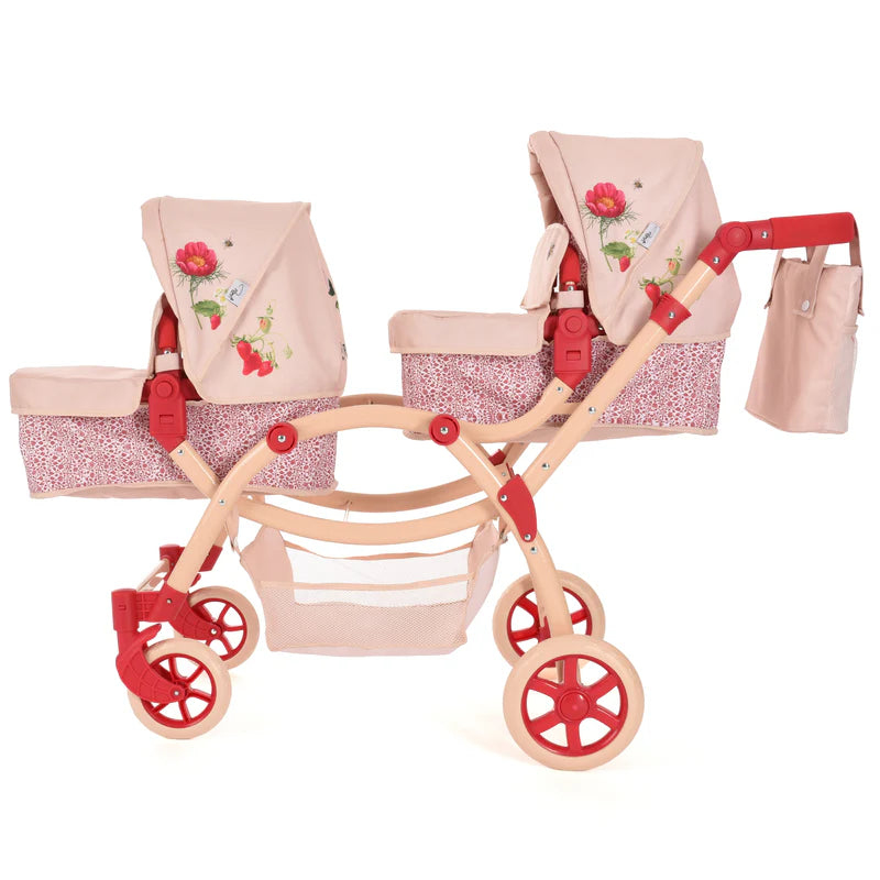 Roma RHS Twin Dolls Pram - Flora RTDP-RHS-FL