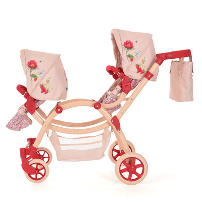 Roma RHS Twin Dolls Pram - Flora RTDP-RHS-FL