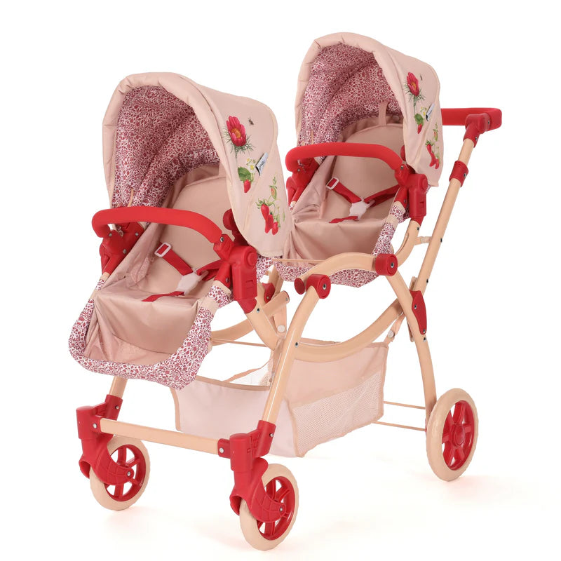 Roma RHS Twin Dolls Pram - Flora RTDP-RHS-FL