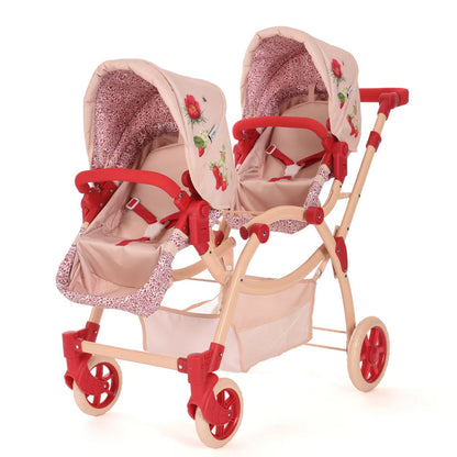 Roma RHS Twin Dolls Pram - Flora RTDP-RHS-FL
