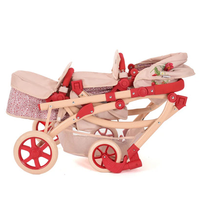 Roma RHS Twin Dolls Pram - Flora RTDP-RHS-FL
