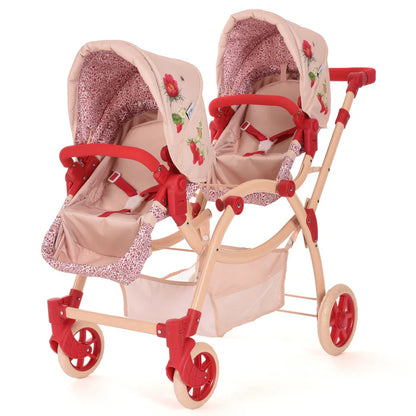 Roma RHS Twin Dolls Pram - Flora RTDP-RHS-FL