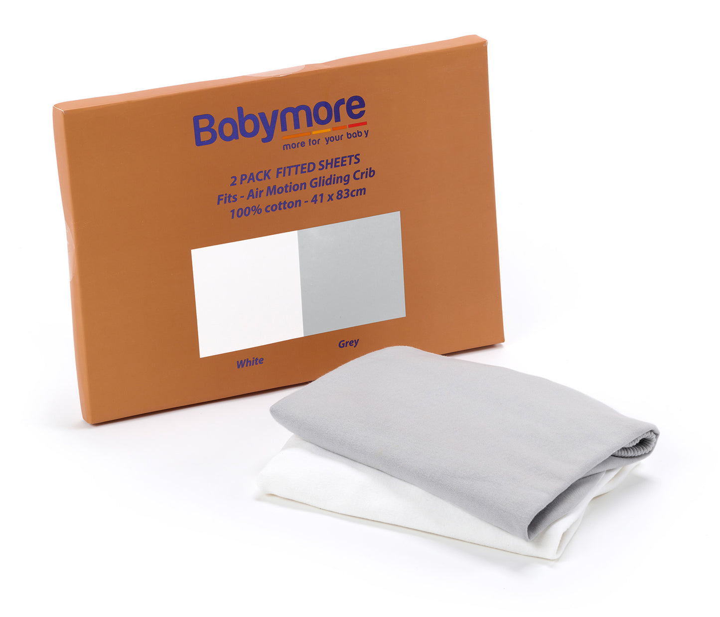 Babymore Air Motion Fitted Sheets - White and Grey