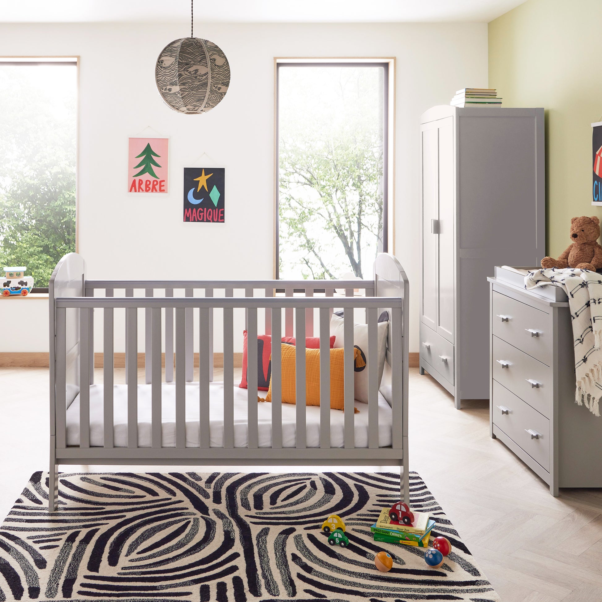 Babymore Aston 3 Piece Nursery Room Set - Grey 26AGRS3