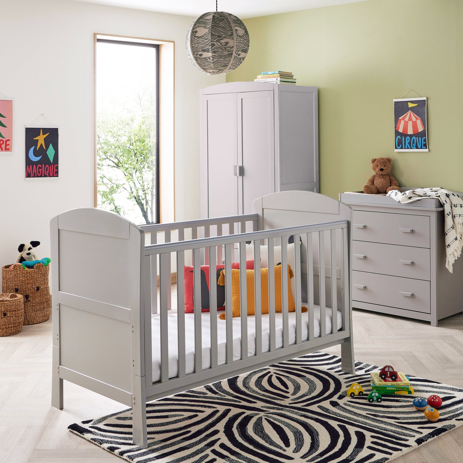 Babymore Aston 3 Piece Nursery Room Set - Grey 26AGRS3