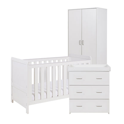 Babymore Caro 3 Piece Nursery Room Set - White Wash 26CWRS3