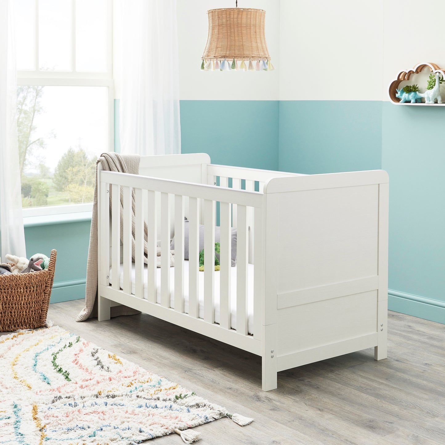 Babymore Caro 3 Piece Nursery Room Set - White Wash 26CWRS3