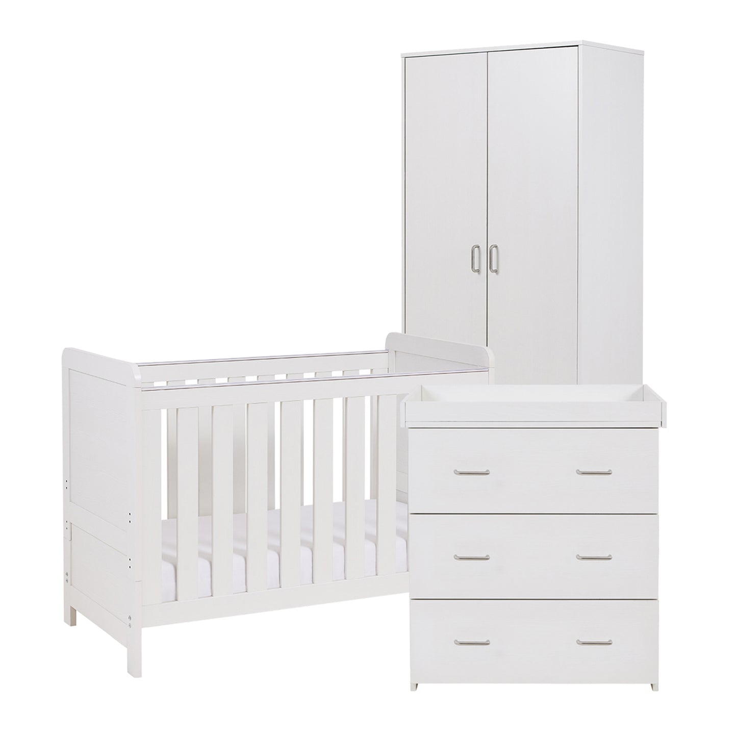 Babymore Caro Mini 3 Piece Room Set - White Wash 26CMWRS3