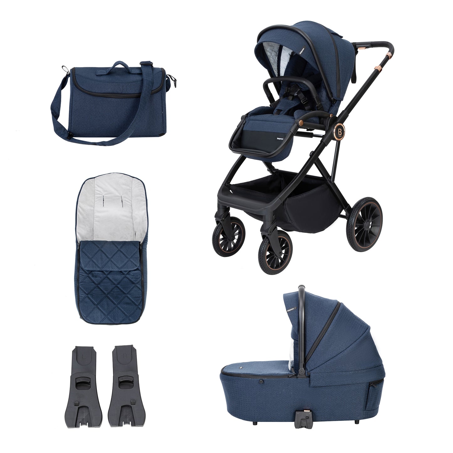 Babymore Chia Pram Pushchair - Midnight Blue 2680804