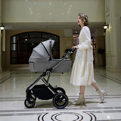 Babymore Chia Pram Pushchair - Pearl Grey 