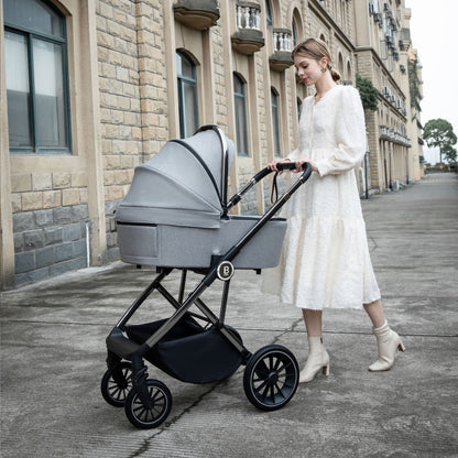 Babymore Chia Pram Pushchair - Pearl Grey 