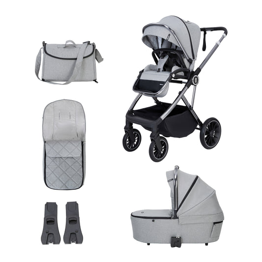 Babymore Chia Pram Pushchair - Pearl Grey 