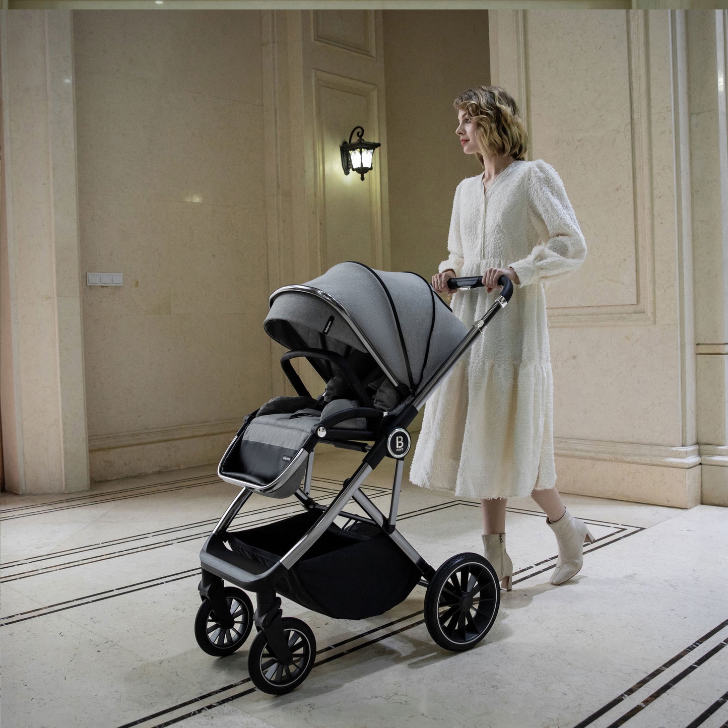 Babymore Chia Pram Pushchair - Pearl Grey 2680803