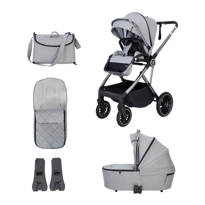 Babymore Chia Pram Pushchair - Pearl Grey 2680803