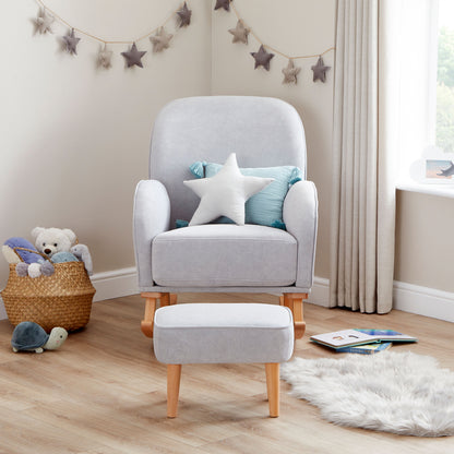 Babymore Freya Nursing Chair with Stool - Grey 2670023