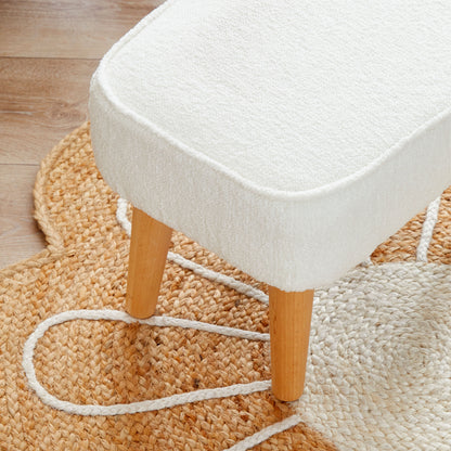 Babymore Freya Nursing Chair with Stool - Off White Bouclé 2670029
