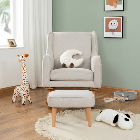 Babymore Ida Nursing Chair with Stool - Cashmere 2670033
