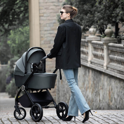 Babymore Kai Pram Pushchair - Forest Grey 2680704