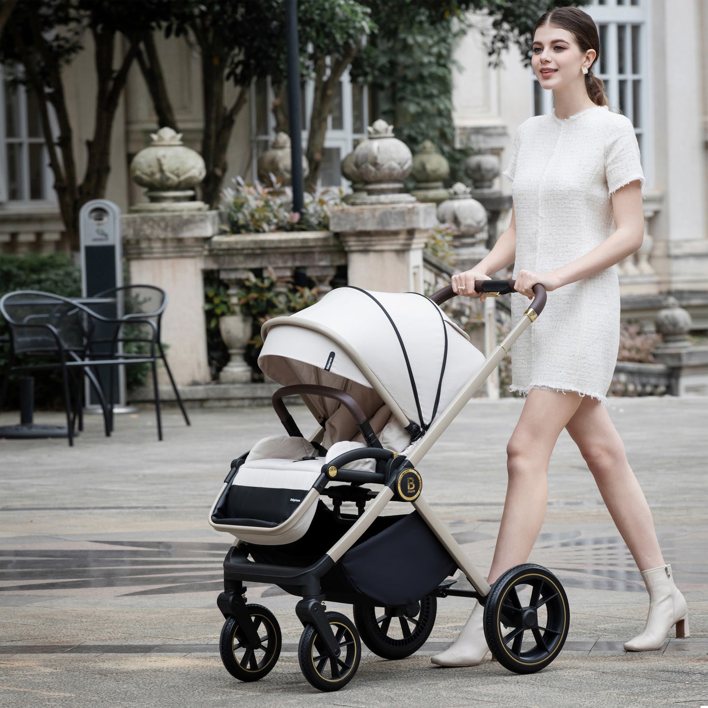Babymore Kai Pram Pushchair - Sandstone 