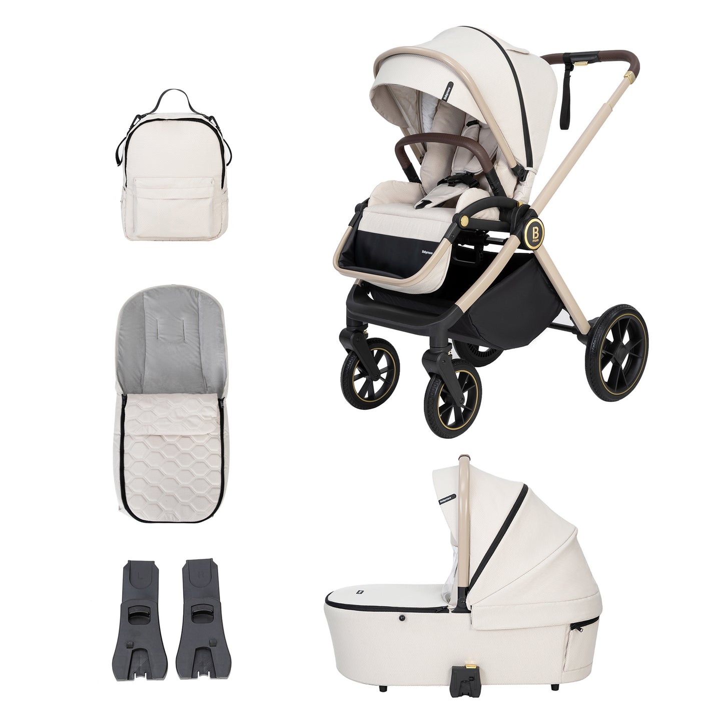 Babymore Kai Pram Pushchair - Sandstone 2680701