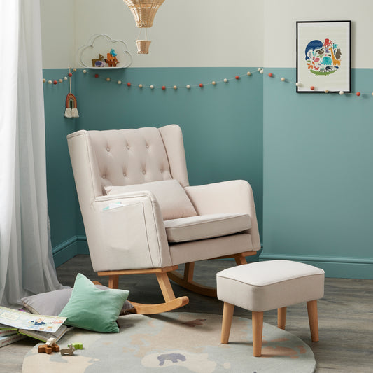 Babymore Lux Nursing Chair with Stool - Cream 2670010S