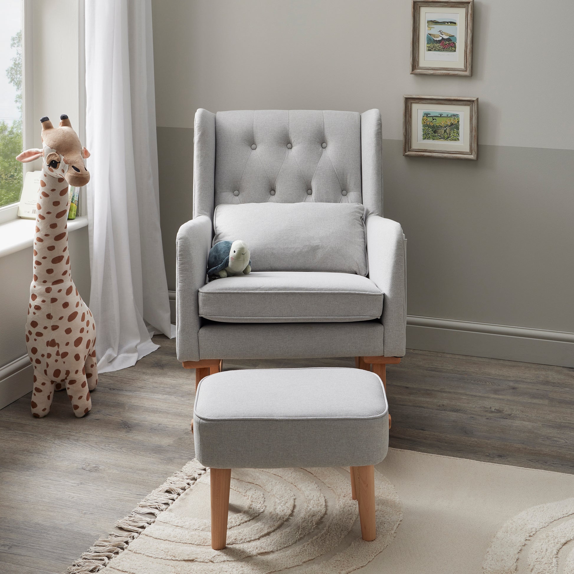 Babymore Lux Nursing Chair with Stool - Grey 2670013S