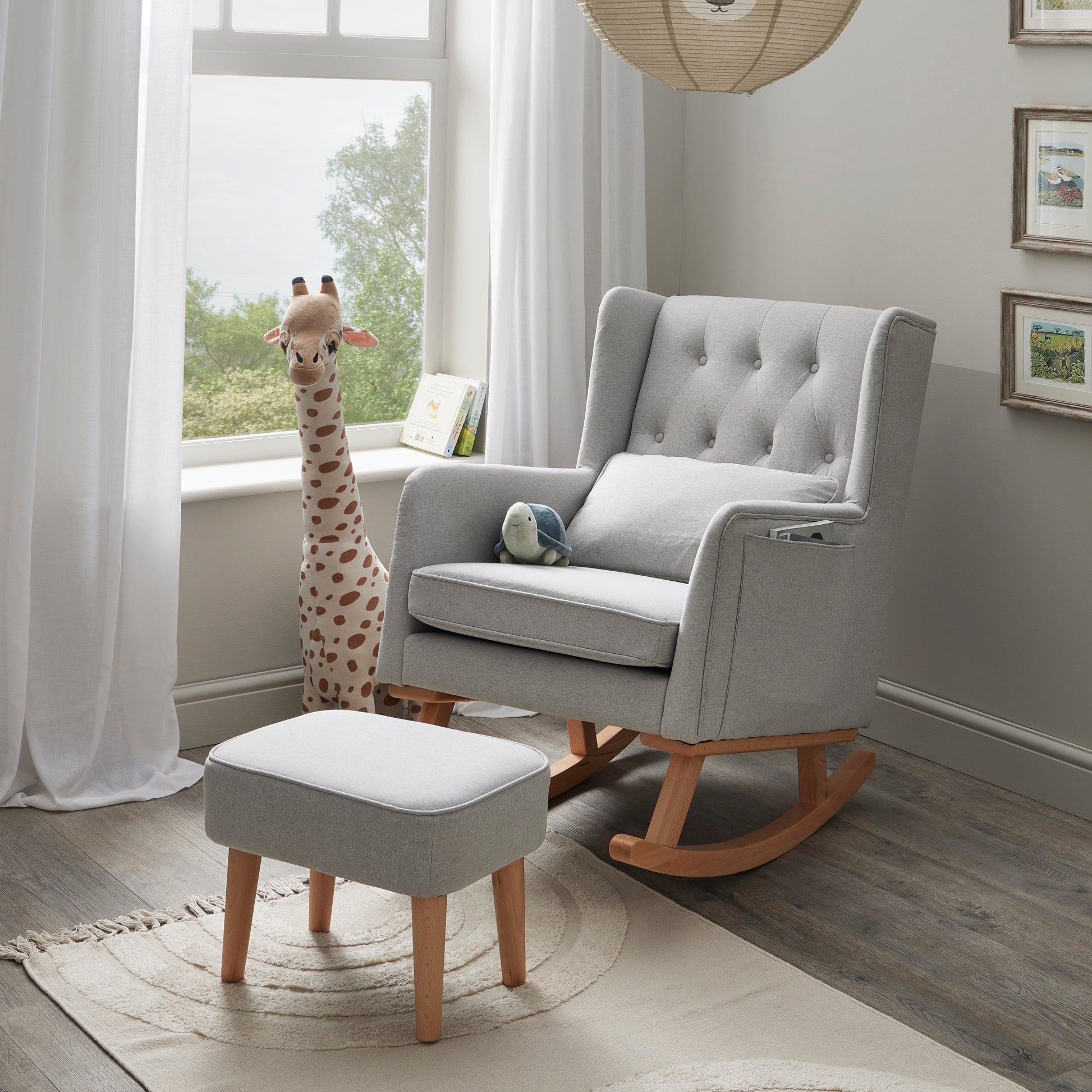 Babymore Lux Nursing Chair with Stool - Grey 2670013S