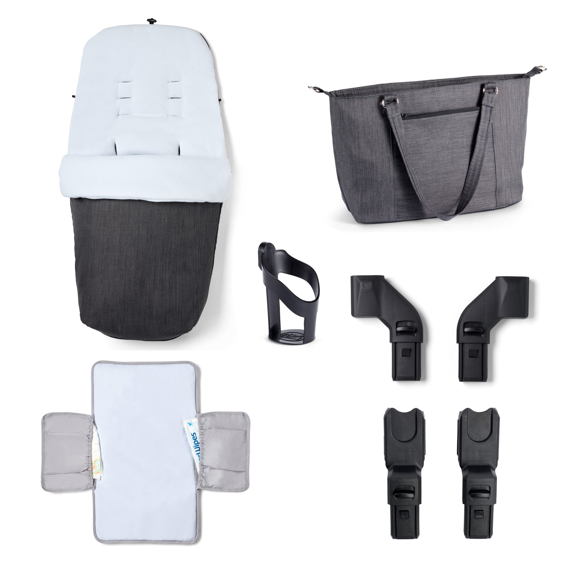 Babymore Memore V2 Pram Pushchair 11 Piece - Chrome 2680550-10