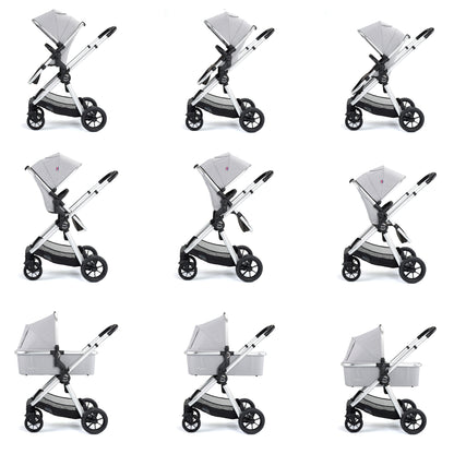 Babymore Memore V2 Pram Pushchair 11 Piece - Silver 2680551-10