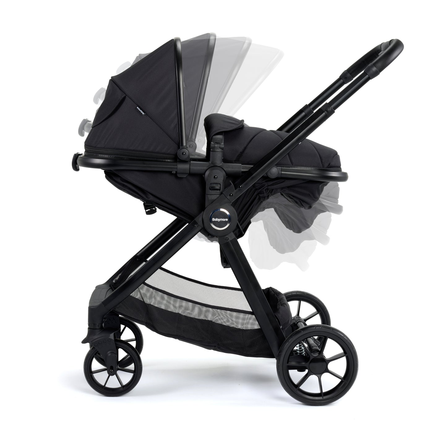 Babymore Mimi 2 in 1 Pram Pushchair - Black 2680354