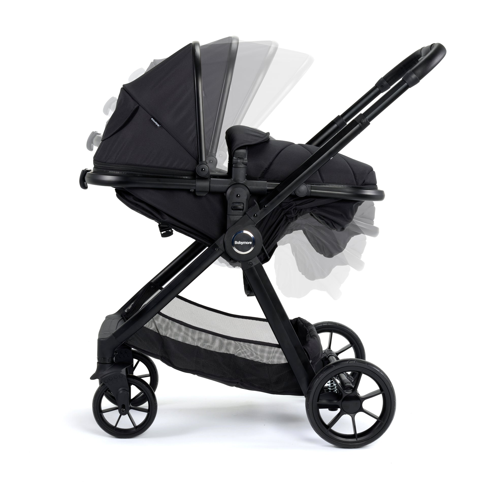 Babymore Mimi 2 in 1 Pram Pushchair - Black 2680354