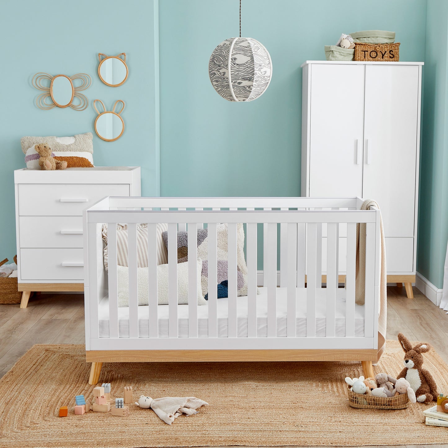 Babymore Mona 3 Piece Nursery Room Set - White 26MWWRS3