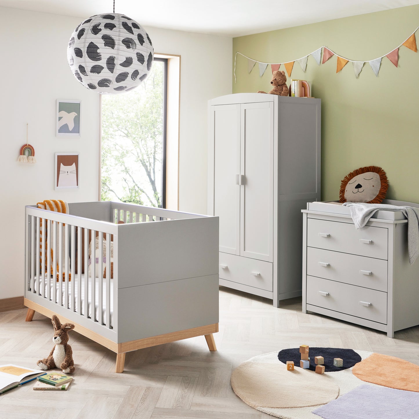 Babymore Mona 3 Piece Universal Nursery Room Set - Grey 26MGRS3