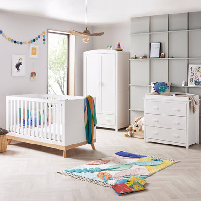 Babymore Mona 3 Piece Universal Nursery Room Set - White 26MWRS3