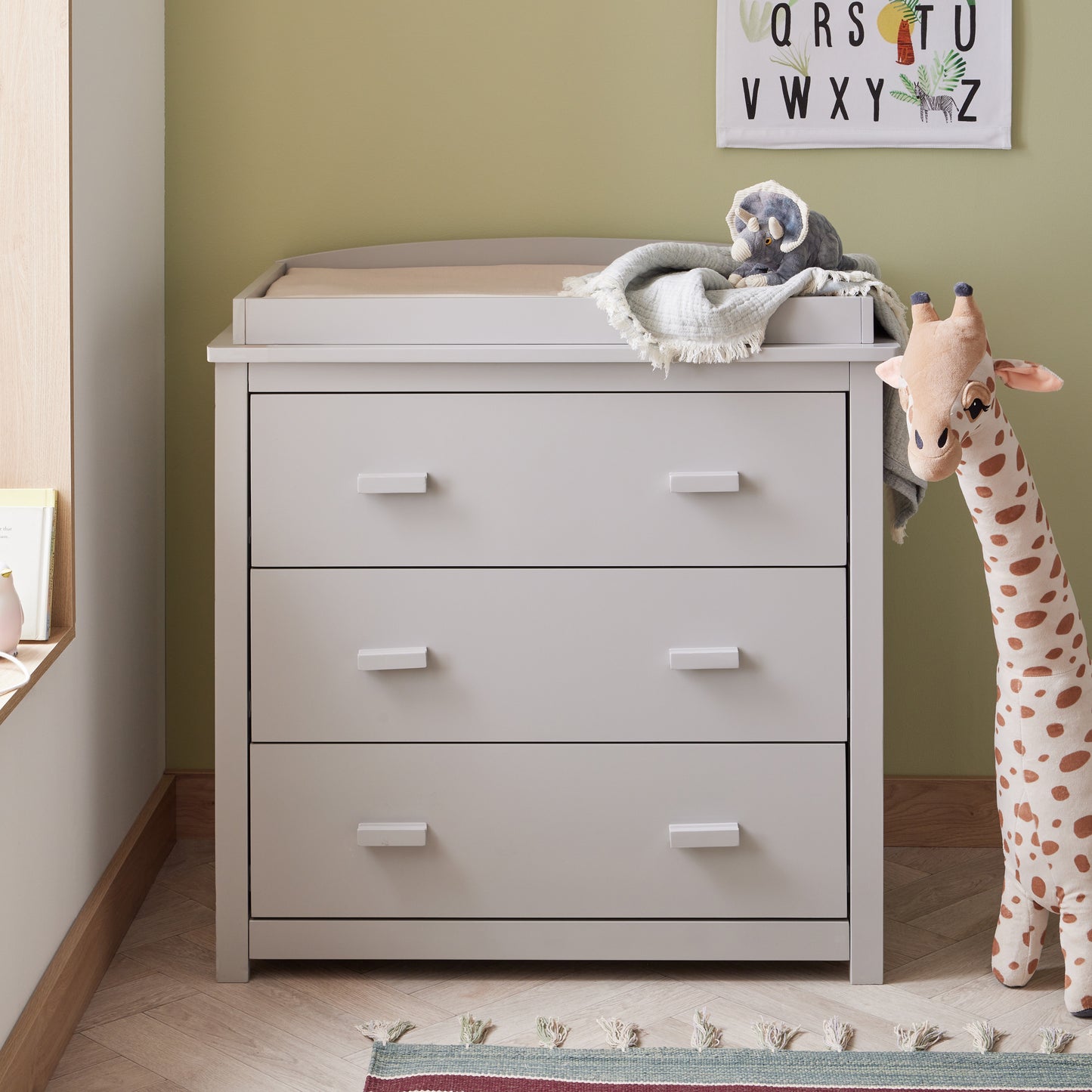 Babymore Mona Mini 3 Piece Universal Nursery Room Set - Grey 26MMGRS3