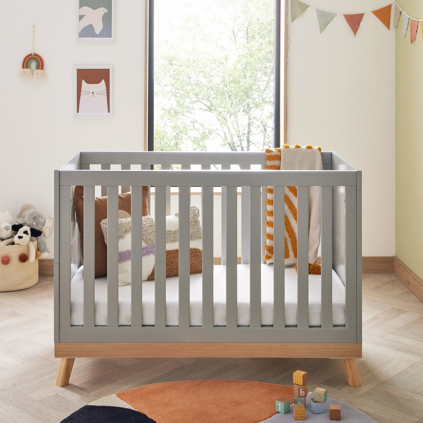 Babymore Mona Mini 3 Piece Universal Nursery Room Set - Grey 26MMGRS3